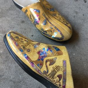 Egyptian Print Loafer Slides